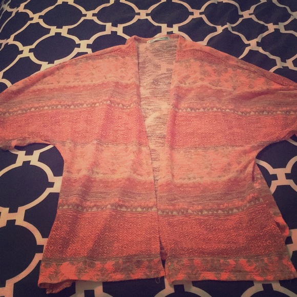 Shear pink tribal print cover up - Picture 1 of 1